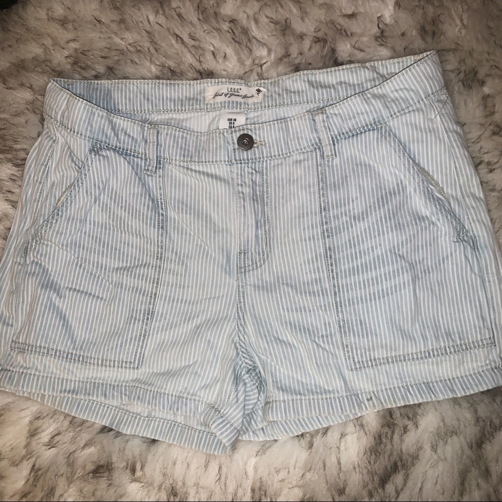 H&M Striped Denim Shorts